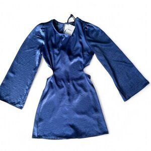 Women's Blue Satin Dress